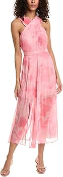 ★Ted Baker DEELIAA プリントプリーツフレア 上質マキシ★ Ted Baker Deeliaa Pleated Short Sleeve Maxi Dress in Purple