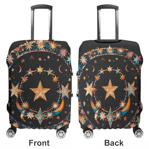 Gorgeous Stars And Moon Elastic Luggage Cover Suitcase Protector for 19-32 Inch Suitcases | Universal Stretchable Travel Bag Cover | Anti-Scratch, Washable with Zipper Closure L3