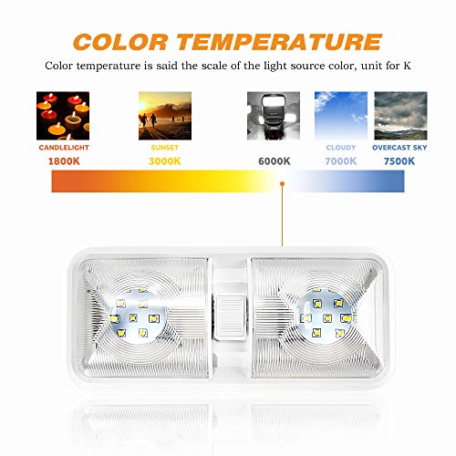 image for Auxbeam 12V Led RV Ceiling Dome Light RV Interior Lighting Upholstery 