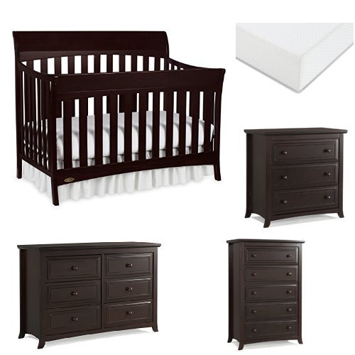 Graco Rory Convertible Crib + Auburn Nursery Set, Espresso