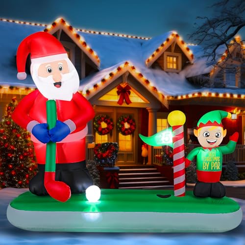 Realspring Large 5.6 FT x 6.7 FT Christmas Inflatable Santa