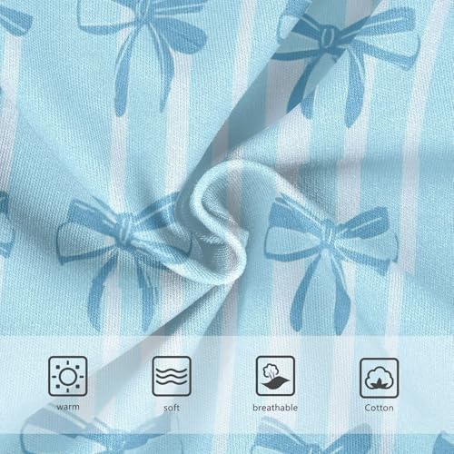 Wusikd Light Blue Bows Stripes Girls' Underwear Cotton Girls Briefs Soft Toddler Underwear 2T3