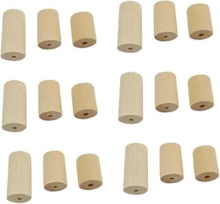 DOITOOL 60 Pcs Natural Solid Wooden Tube Spacer Beads for DIY Jewelry Making Unfinished Round Rods Craft Accessories for Home Art Projects