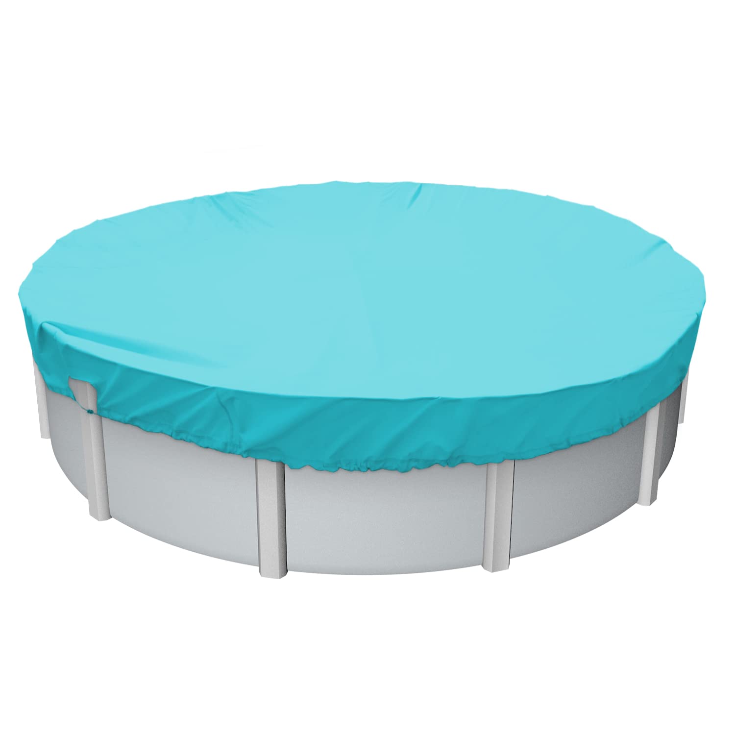 e&k 6' waterproof pool cover round winter swimming pool safety polyester cover for above ground pools (turquoise green)
