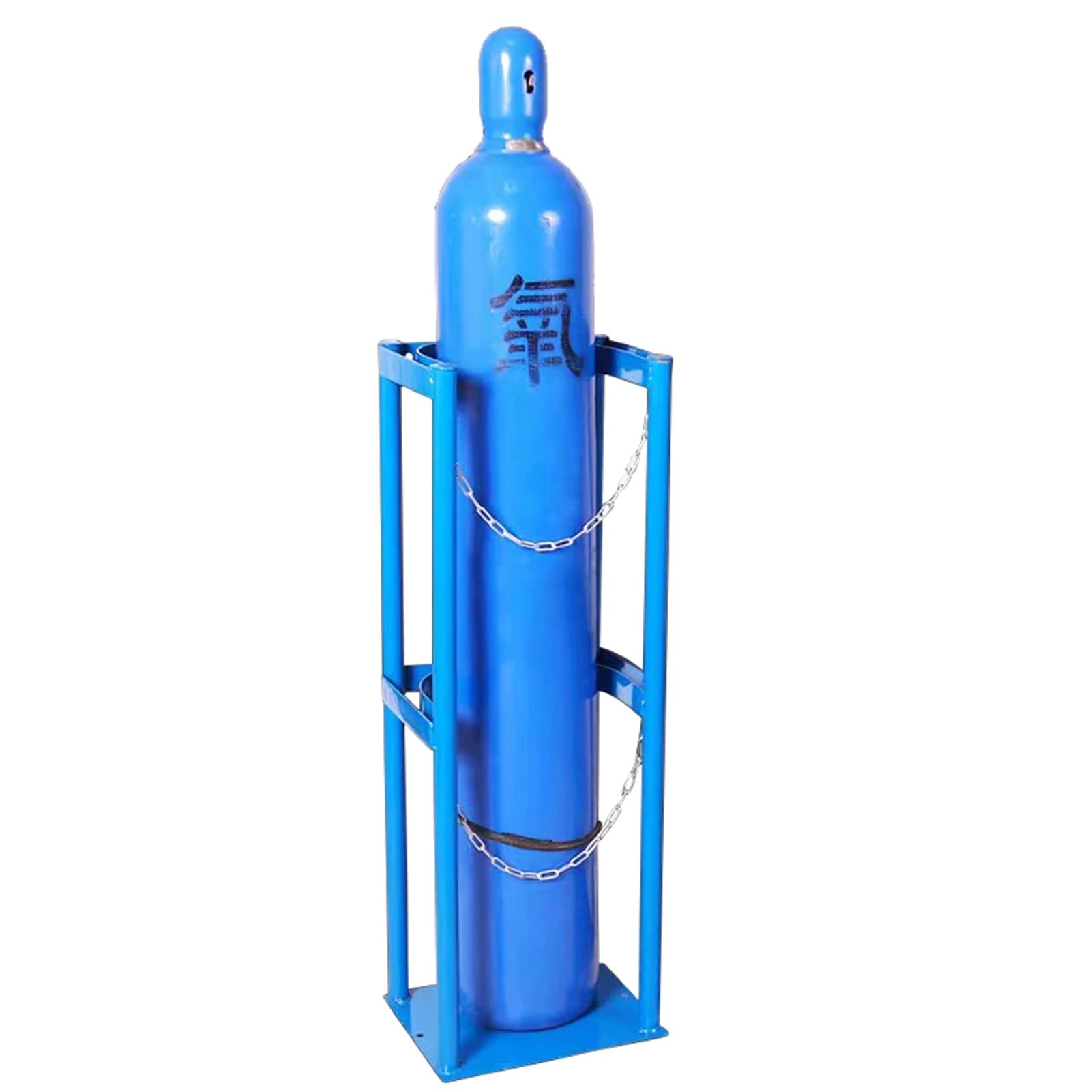 WQPMNYG 40L Oxygen Tank Holder Stand - Heavy-Duty Metal Storage Rack for Gas Cylinders, CO2 & Nitrogen Tanks, Freestanding with Anti-Tipping Device for Workshop, Hospital & Laboratory Use