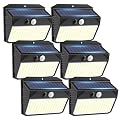 SEZAC Solar Lights Outdoor 150 LED, 6 Pack Solar Motion Sensor Outdoor Lights with 3 Lighting Modes, IP65 Waterproof Solar Fence Lights, Solar Security Lights, Solar Powered Outdoor Lights for House