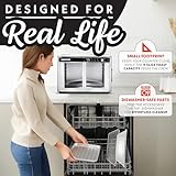 Gourmia French Door Digital Air Fryer Oven - XL 37QT Capacity, 12 Presets, FryForce 360° Tech, Dehydrate, Proof, Slow Cook, Fits 13” Pizza, 1700W, Stainless Steel