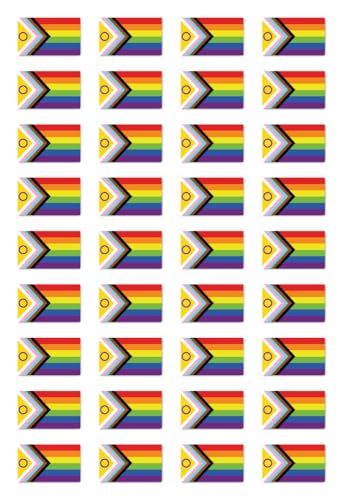 Aufkleber: 25x15 mm, 36 Stück - Flagge - Inclusive Pride - LGBTQ - für Auto, Laptop und mehr