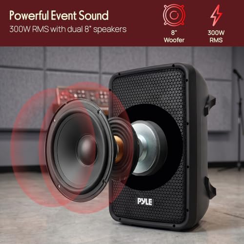 Image of Pyle Portable PA System with Bluetooth, 8 inch Speakers