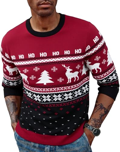 Wayleb Lustiger Weihnachtspullover Herren Warm Winter Rundhals...