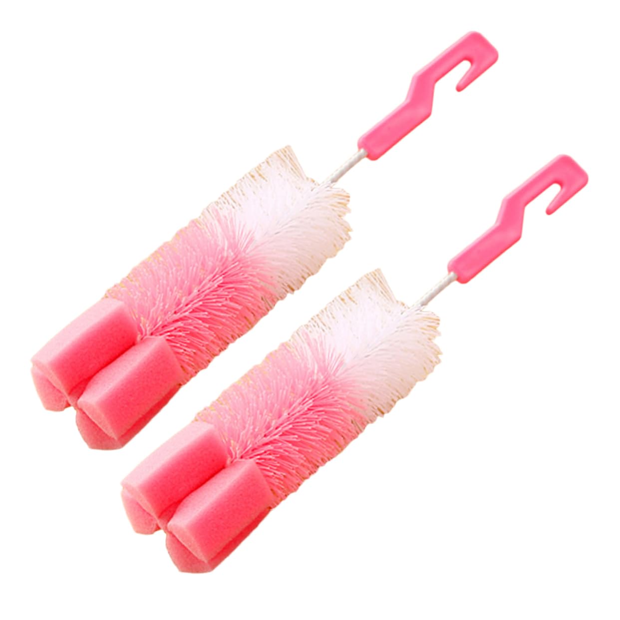 FOMIYES 2pcs Bottle Cleaner Bottle Cleaning Brush Cup Brush Brushes for Cleaning Cup Cleaning Brush Water Bottle Cleaning Brush Cup Cleaner Brush Sponge Head Washing Brushes Pink