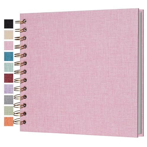 Cherrich Pequeno Álbum de Recortes 7X7', Álbum de Fotos de Linho, Mini Álbum de Recortes, Livro de Memórias de Páginas Brancas Kraft para Casamento, Bebê, Família, Formatura, Viagem, Cachorro, Férias