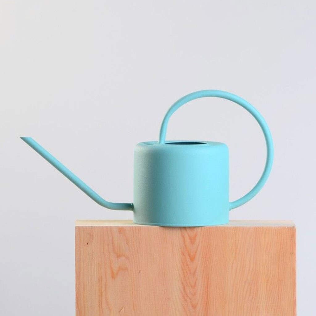 Watering Can Iron Sheet Watering Can, Watering Can, Plant Watering Can with Long Spout, Modern Style Watering Pot, 1.2L （Blue） Decorative Watering Can(Blue)