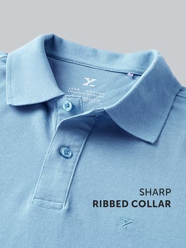 Image of XYXX Men's Nova 100% Combed Cotton Regular Fit Polo T-Shirt