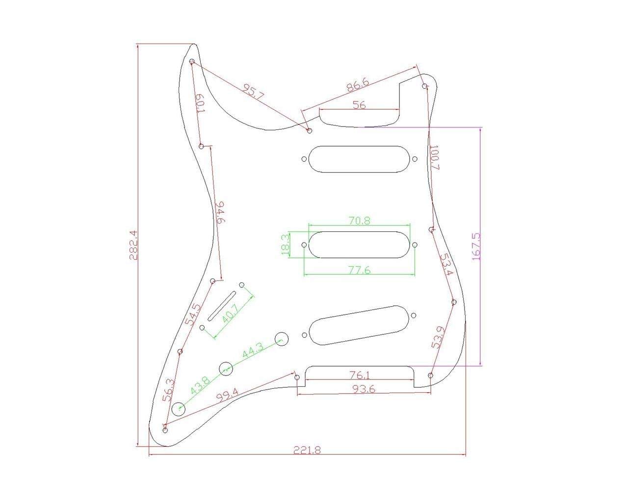Dopro Lefty ST Strat SSS Pickguard Left Handed Tremolo Trem Cover Back Plate for USA/Mexican FD Vintage Tortoise - Image 3