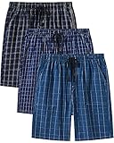 AjezMax Herren Schlafanzughose Kurz Baumwolle Kariert Pyjamahose Shorty Sommer Nachtwäsche Schlafshorts Schlafanzug Sleep Hose Pants Größe M