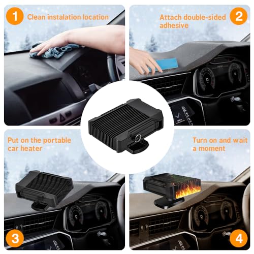 Maso MTX 7.0 Car Portable Heater 12/24V Car Heater 150W Car Heater Windshield Defroster 2 In 1 Cigarette Lighter Heater thumb #3