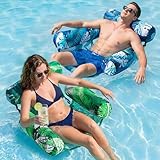 FindUWill Inflatable Pool Float Chairs, 2 Pack Floating Lounge Chairs, Blow Up Floating Noodle Chair for Adult Heavy Duty, Pool Floaties for Summer Party, Water Lake, Beach Fun