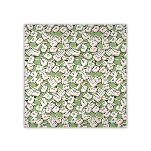 Mahjong Chinese Green Square silk head hair scarf 35 inch silk scarf warm neck scarves for women for evening bufandas para mujer elegantes2