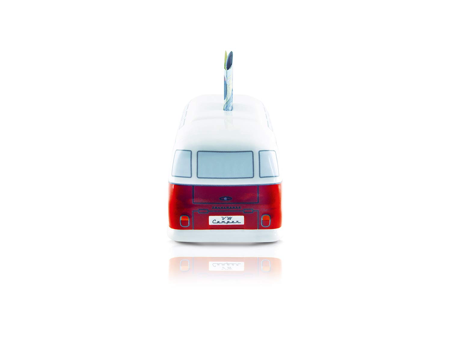 BRISA VW Collection - Volkswagen Savings Bank Piggy Bank Money Coin Box in T1 Bus Samba Design (Classic Bus/Red)