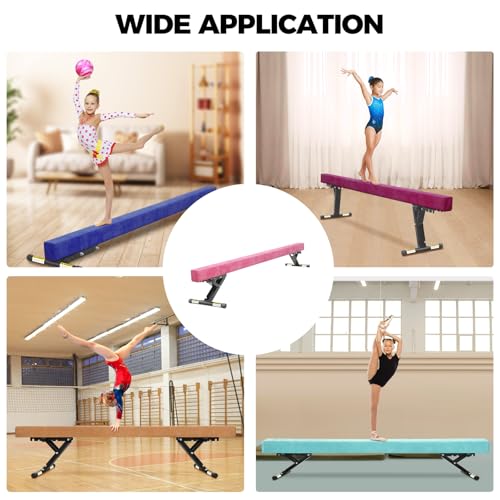 FINCOME Adjustable Balance Beam 8ft Brown, High and Lower Floor Beam Gymnastics Equipment for Kids Children, Gymnastics Beam with Legs for Home, Professional Training, Gymnastic Club Use - Thumbnail 5