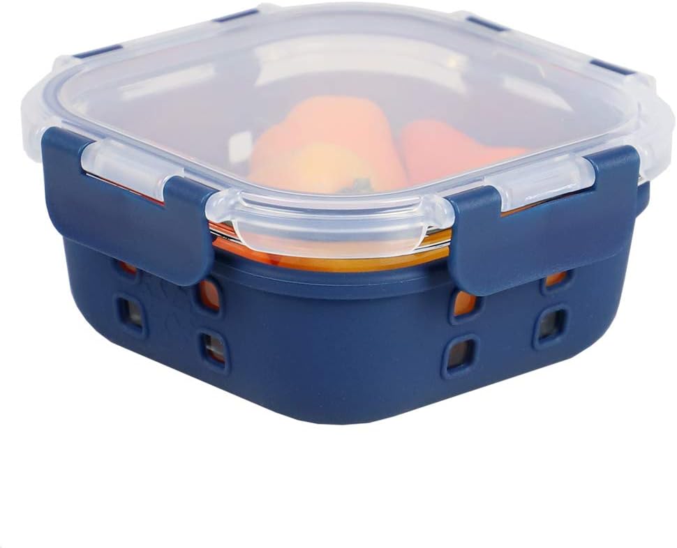 Home Basics Michael Graves Design B08NK8CCK1 Food Storage Container, 17 Ounce, Indigo