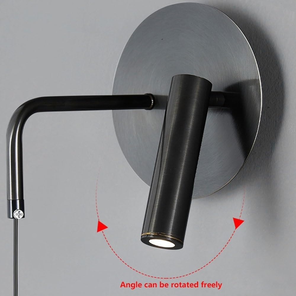 Złota lampa ścienna LED z połowy wieku, lampa cylindryczna z obrotowym reflektorem, minimalistyczna lampa wisząca do salonu, kuchni, zlewu, sypialni, korytarza.