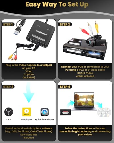 Convertisseur VHS vers numérique et adaptateur RCA vers HDMI pour VCR DVD