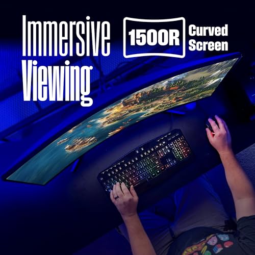 Image of Westinghouse 34 Inch Curved Gaming Monitor, 2K Ultra-WQHD(3440x1440P), AMD FreeSync Premium, 3000:1 Contrast Ratio, 122% sRGB, 180Hz, 1ms, 1500R, Eyecare, Built-in Speakers, DisplayPortx2, HDMIx2