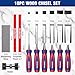 WORKPRO 10-Piece Wood Chisel Set for Woodworking, Cr-V Bevel Edge Chisels (1/4