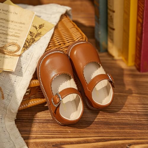 Image of PHIRAMIN Toddler Girl Mary Jane Student Oxford Shoes-Little Girl School Uniform Shoes for Wedding Party