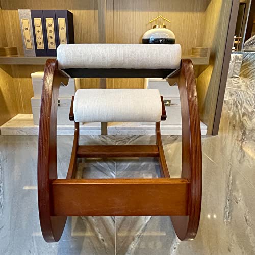 Ergonomic Kneeling Chair Birch Computer Stool Relax Your Knees With Sponge Cushion, Easy To Assemble Improve Sitting Posture For Home Office (Walnut) #TOP6