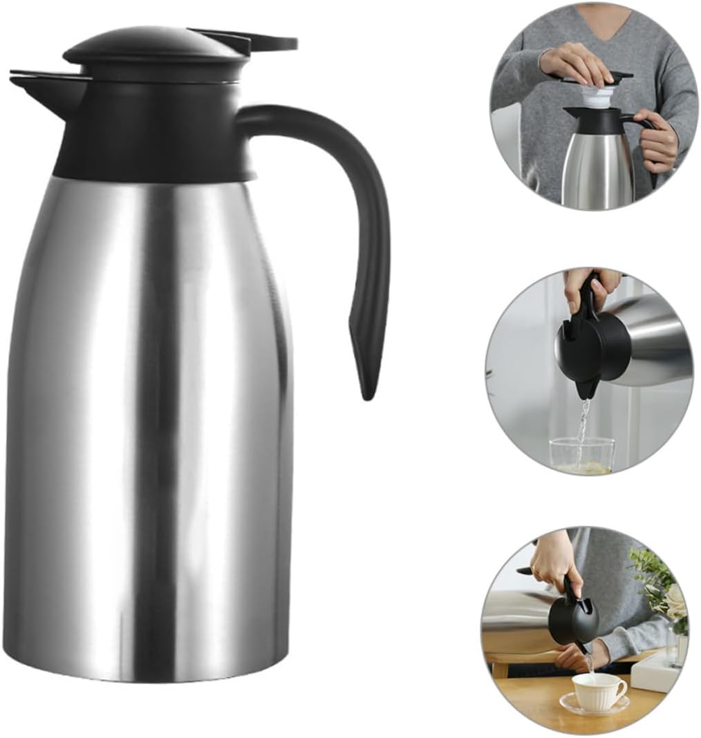 ABOOFAN Stainless Steel Insulated Hot Water Kettle Large Capacity Thermal Carafe for Coffee and Tea Double-wall Vacuum Design for Long Heat Retention Home and Office Use
