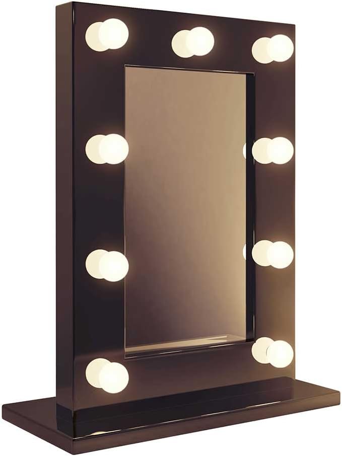 Diamond X Black Hollywood Makeup Mirror Cool Black Dimmable LED k218CW