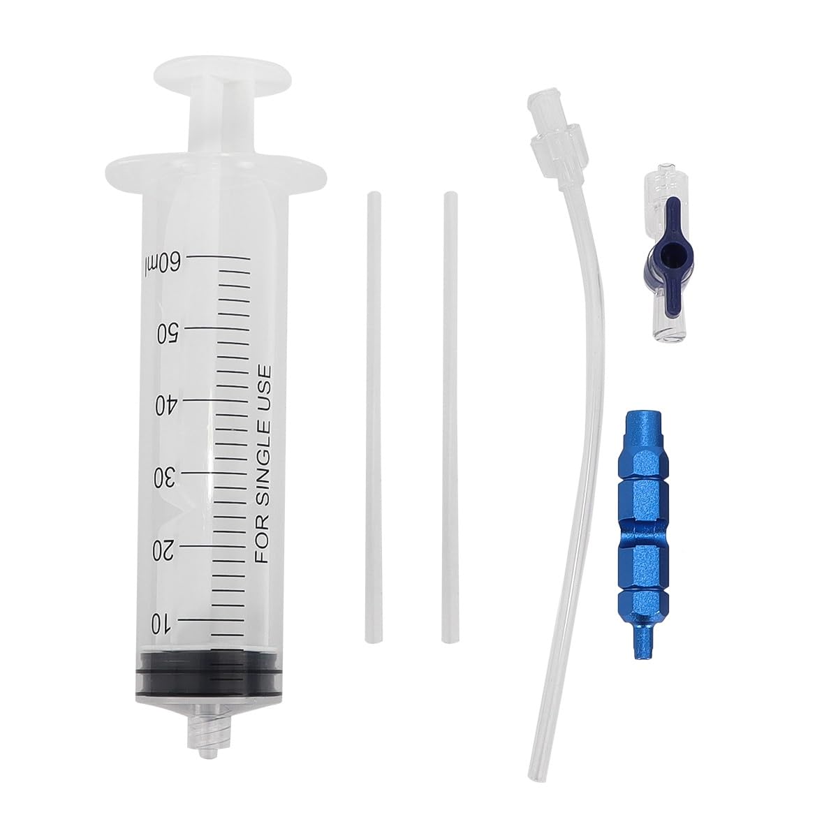Gurtt 5pcs 60ml Tyre Sealant Injector - Tubeless Bicycle Syringe with Presta Valve Core Removal Tool
