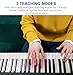 61 Key Portable Electronic Keyboard Piano w/Lighted Full Size Keys, LCD, Headphones, X-Stand, Stool, Music Rest, Microphone, Note Stickers, Built-In Speakers,3 Teaching Modes