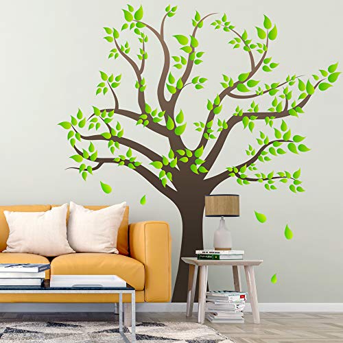 Amaonm Removable Cartoon Giant Brown Tree Wall Decals Diy Leaves Wall Sticker Peel And Stick Wall Decor For Nursery Kids Girls Nursery Room Bedroom Living Room Offices Kindergarten Decoration(Tree) #TOP3