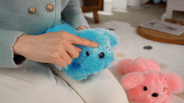Glowing Puppy Dog Stuffed Animal Plush Toy - 7 Colors & 8 Light Modes With Timer