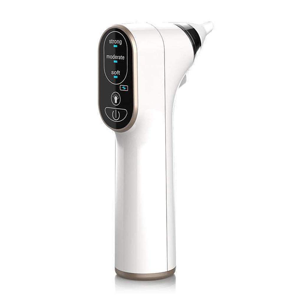 Waterproof Baby Nasal Aspirator with 4 Sizes of Nose Tips And 3 Levels of Suction, USB Charging Operated Booger Cleaner with LED