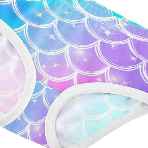 Teal Purple Pink Mermaid Panties for Girl Girls Underwear Toddler Cotton Fun Briefs Underpants 2t4