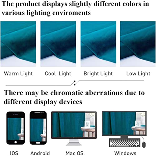 Image of Peacock Blue Luxury Velvet Curtains 63 Inches Length - Room Darkening Soft Rod Pocket Light Blocking Curtain Drapes for Living Room, Set of 2 Window Curtain Panels