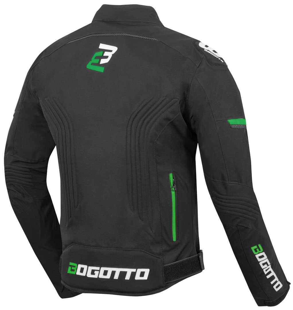 Bogotto Sparrow Wodoodporna kurtka tekstylna motocyklowa, czarny/zielony, L