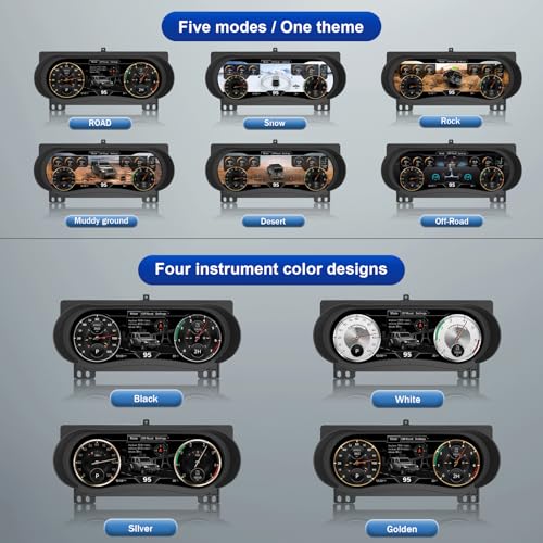 Image of Digital Instrument Cluster Display for Jeep Wrangler JL /Gladiator 2018-2023 | 12.3 inch HD Screen 1920*720, 2S Fast Boot, Plug&Play, Non-Destructive Install, OTA Upgrade, Linux System, Speedometer Upgrade