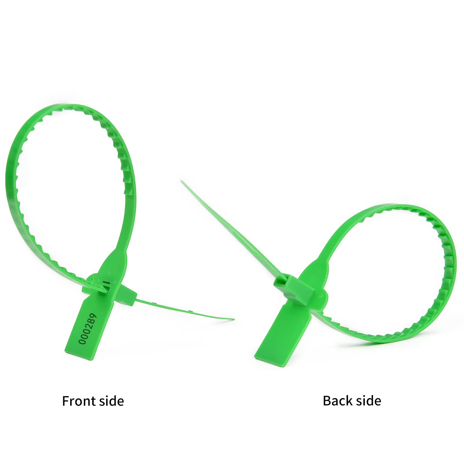 Etichette in plastica, sigilli in plastica autobloccanti usa e getta, numerate, multicolore, 320 mm, confezione (verde, 100 pezzi)