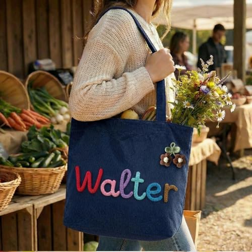 Bolso Tote personalizado de pana para mujer miniatura 2