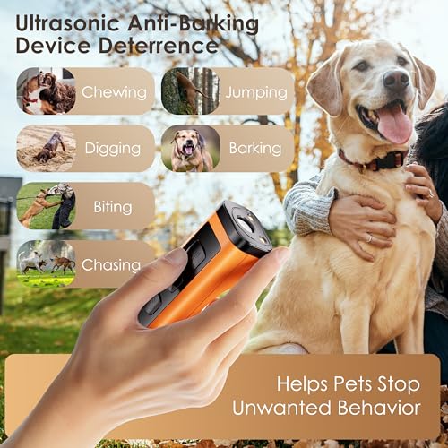 Image of VUL Dog Bark Deterrent Devices,Anti Barking Device for Dogs(Own Or Neighbour'S Dog), Long Range Ultrasonic 50ft, Alternative to Painful Dog Training Collars and Bark Collars,Dogs Training