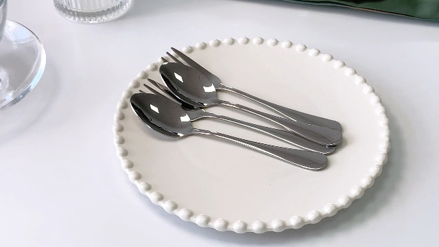 Snamonkia 24-Piece Appetizer Forks & Demitasse Spoons Set - Stainless Steel, 5.4", For Dessert & Coffee