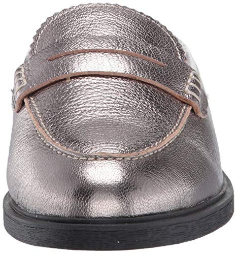 Hush Puppies Bailey Penny Mule, Gunmetal Metallic Leather, 5.5 M Us #TOP1
