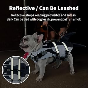 Dog life jacket vest for swimming boating shark large swim vests with chin floatreflective striperescue handle   cucciolini doodles