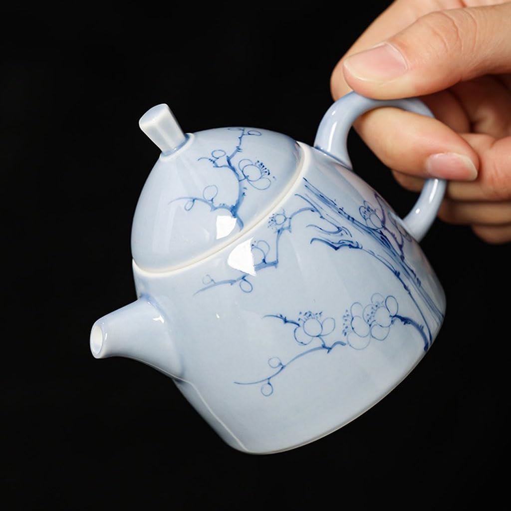 Czajnik do herbaty dzbanek do herbaty ceramiczny czajniczek ręcznie malowany kwiat śliwy czajniczek pojedynczy z pokrywką do domu popołudniowa herbata przyjęcie dzbanek do herbaty do kuchenki